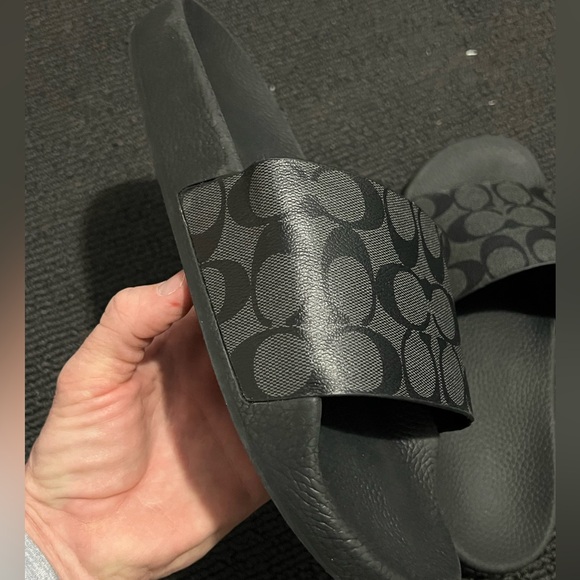 NWT Coach Men's Signature Coated Canvas Pool Slide - Picture 2 of 5